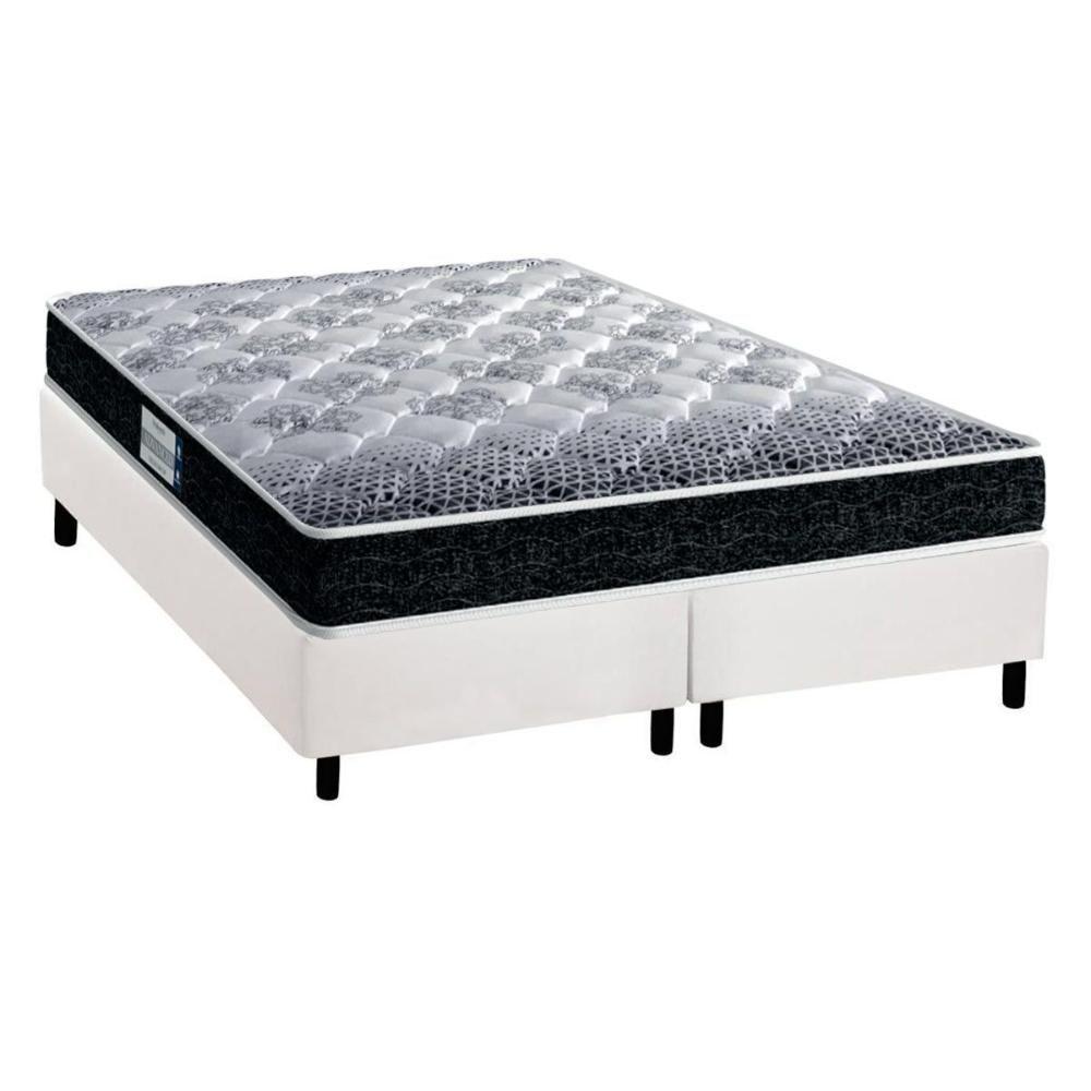 Cama Box Queen: Colchão Espuma D33 Probel /EP  Advanced Tech1500 + Base CRC Suede White(158x198) - 1