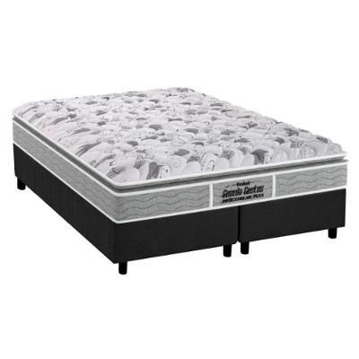 Cama Box Queen: Colchão Ortopédico Probel D45/EP Guarda Costas Próextreme Plus + Base CRC Suede Gray(158x198)
