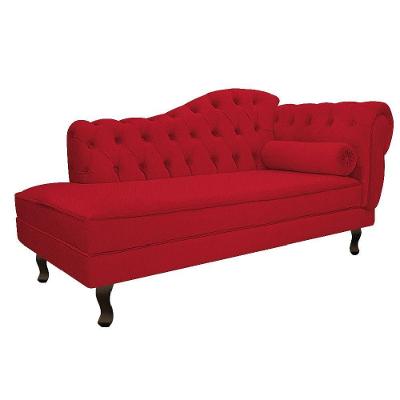Recamier Diana 185cm Lado Esquerdo Suede Vermelho