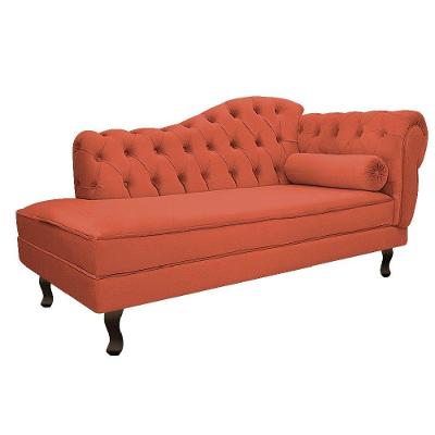 Recamier Diana 185cm Lado Esquerdo Suede Terracota