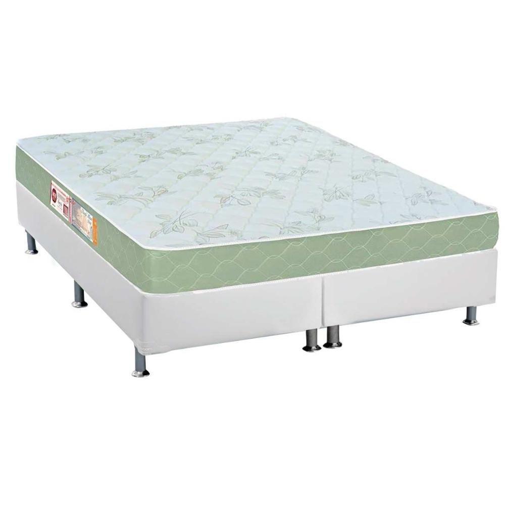 Cama Box Queen: Colchão Espuma Castor D33 Sleep Max + Base CRC Courano White(158x198) - 1
