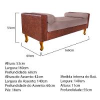 Recamier Félix Queen 160cm Corano Nozes Rosê Doce Sonho - 3