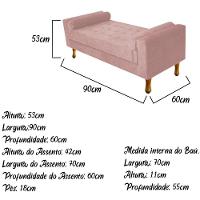 Recamier Félix Solteiro 90cm Suede Rosê Doce Sonho Móveis - 5
