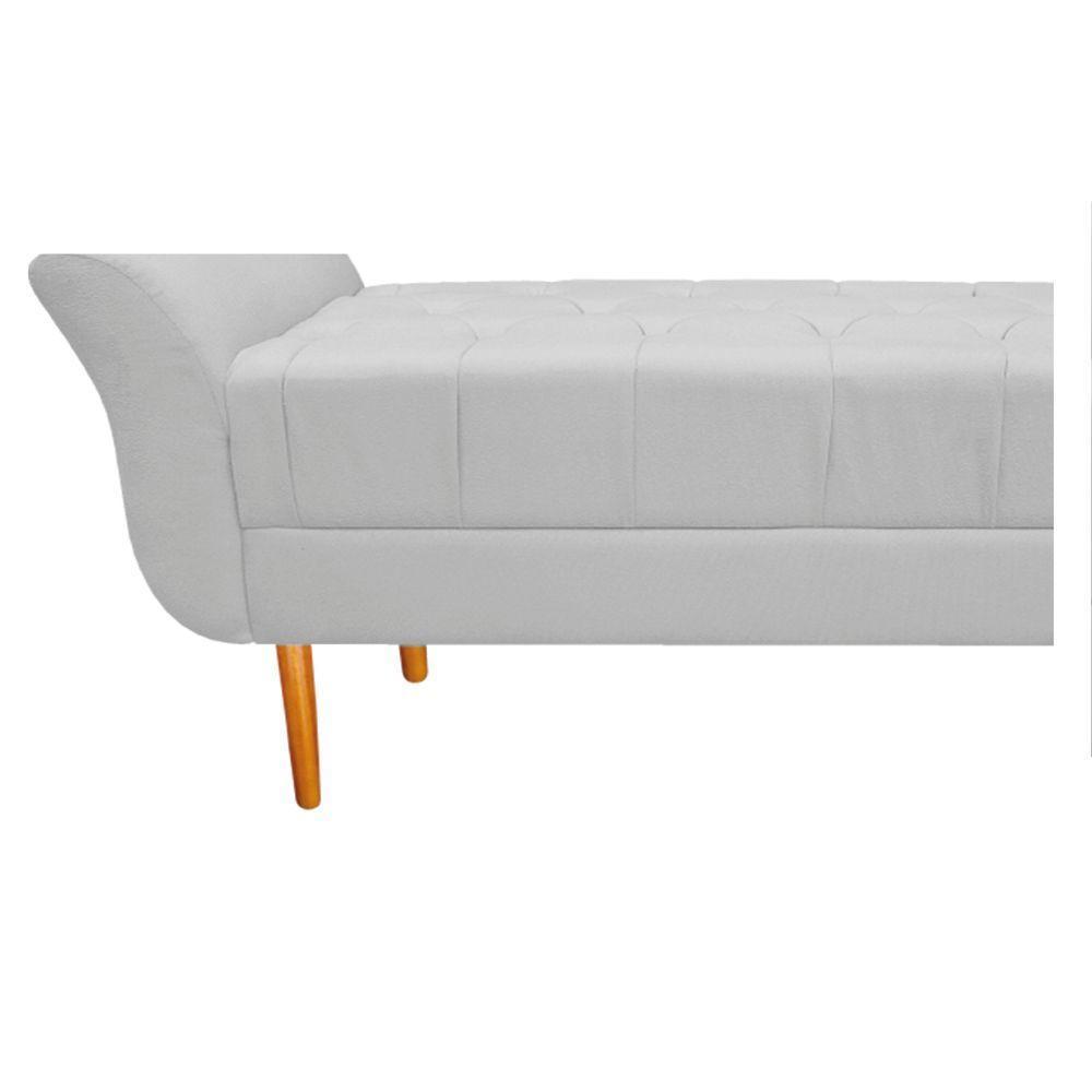 Recamier Estofado Ari 100Cm Solteiro Suede Branco Doce Sonho - 3