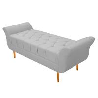 Recamier Estofado Ari 100Cm Solteiro Suede Branco Doce Sonho - 1