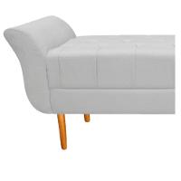 Recamier Estofado Ari 100Cm Solteiro Suede Branco Doce Sonho