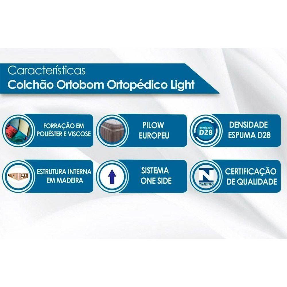 Cama Box Solteiro CRC + Ortopédico Ortobom + Armário Multiuso Margarida Rústico - 7