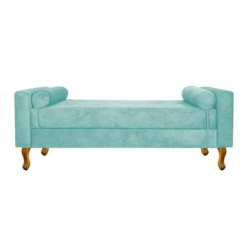 Recamier Félix Solteiro 100cm Suede Azul Tiffany Doce Sonho - 2