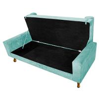 Recamier Félix Solteiro 100cm Suede Azul Tiffany Doce Sonho - 3