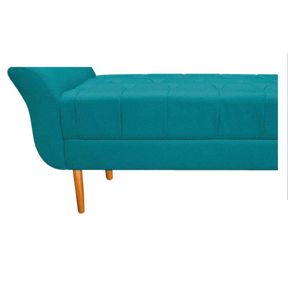 Recamier estofado Ari 100 Cm Solteiro Suede Azul Turquesa - 5