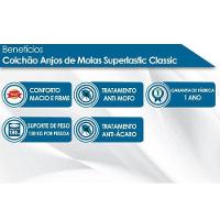 Cama Box Baú Casal: Colchão Molas Anjos Superlastic Classic + Base CRC Suede Brown(138x188)