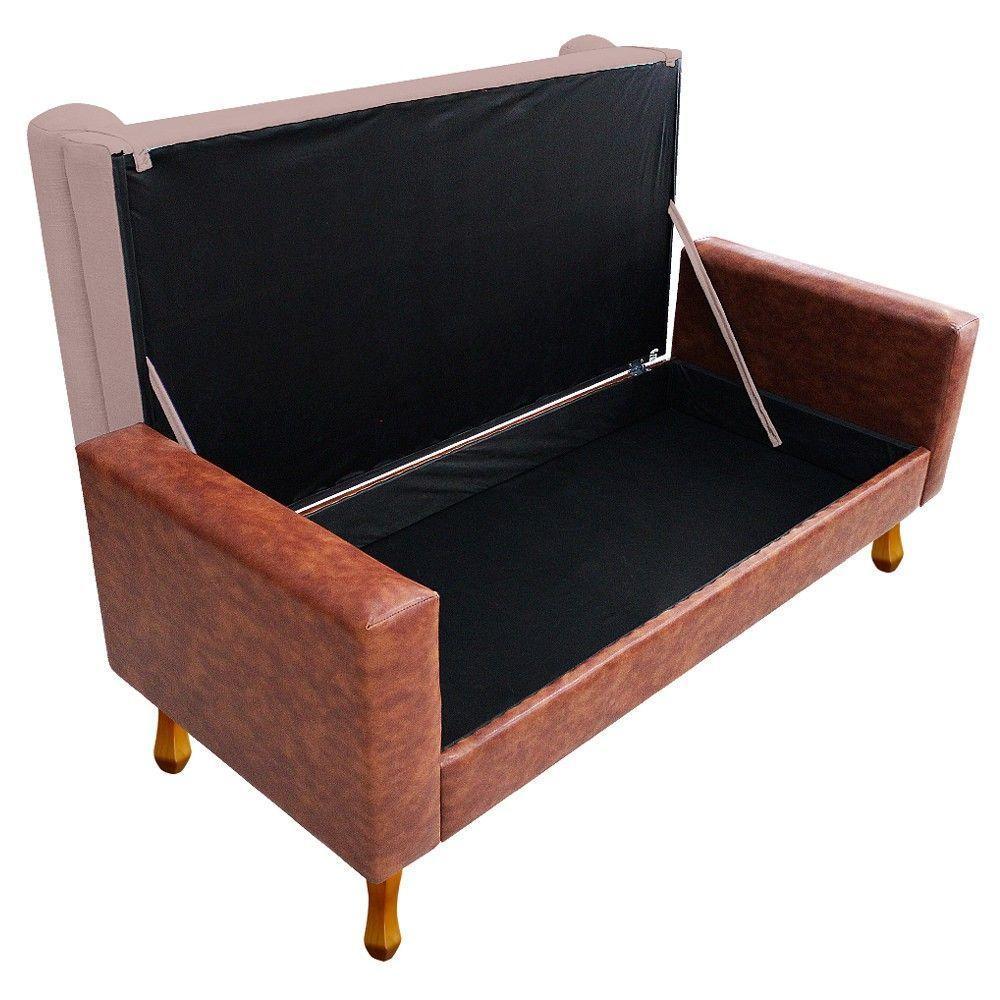 Recamier Félix Casal 140cm Corano Nozes e Linho Rosê - 4