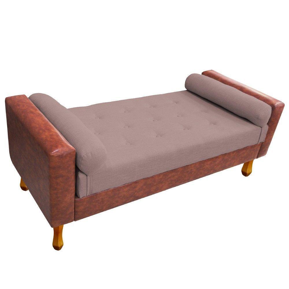 Recamier Félix Casal 140cm Corano Nozes e Linho Rosê - 5