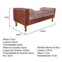 Recamier Félix Casal 140cm Corano Nozes e Linho Rosê - 3