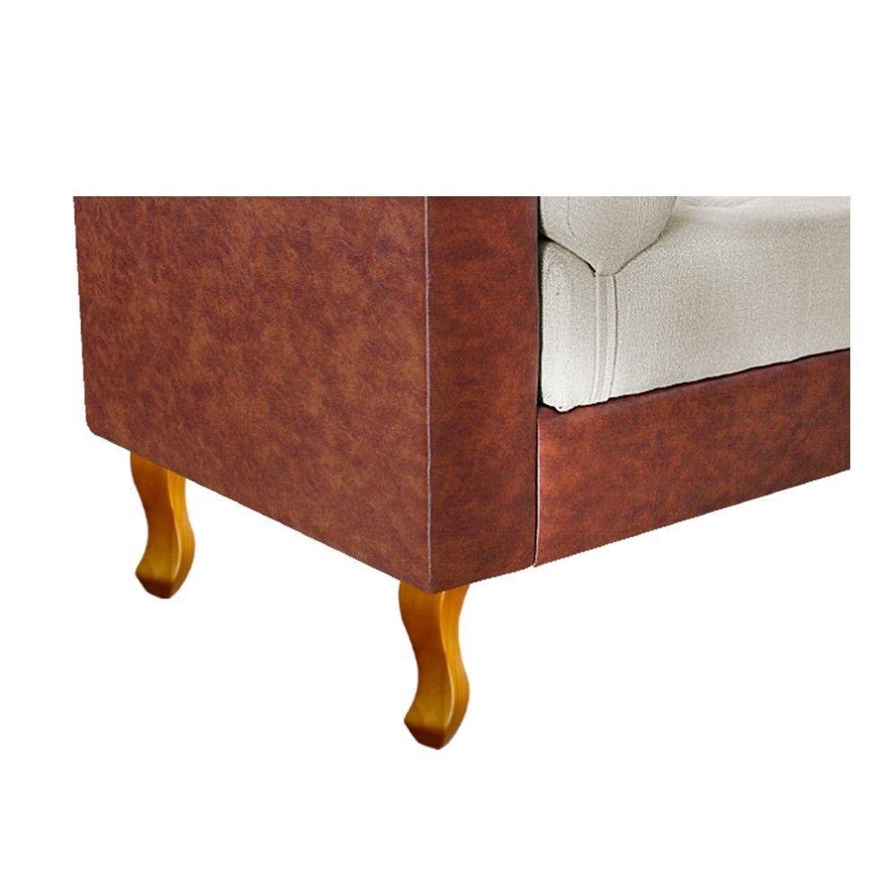 Recamier Félix Solteiro 120cm Corano Nozes E Linho Bege - Doce Sonho Móveis - 3