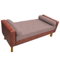 Recamier Félix Solteiro 90cm Corano Nozes E Linho Rosê - Doce Sonho Móveis - 7