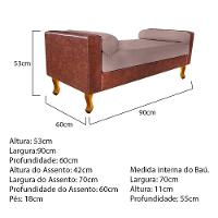 Recamier Félix Solteiro 90cm Corano Nozes E Linho Rosê - Doce Sonho Móveis