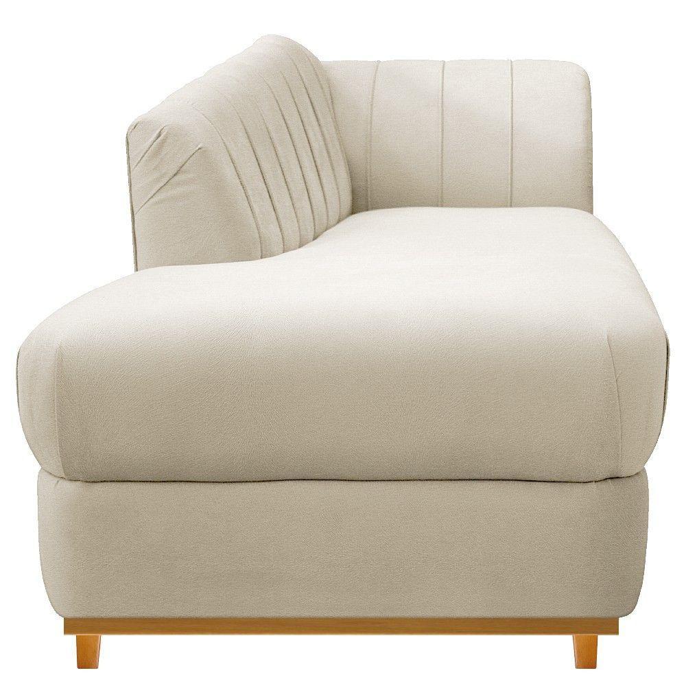 Recamier Vanessa 140cm Lado Esquerdo Corano Bege Doce Sonho - 5