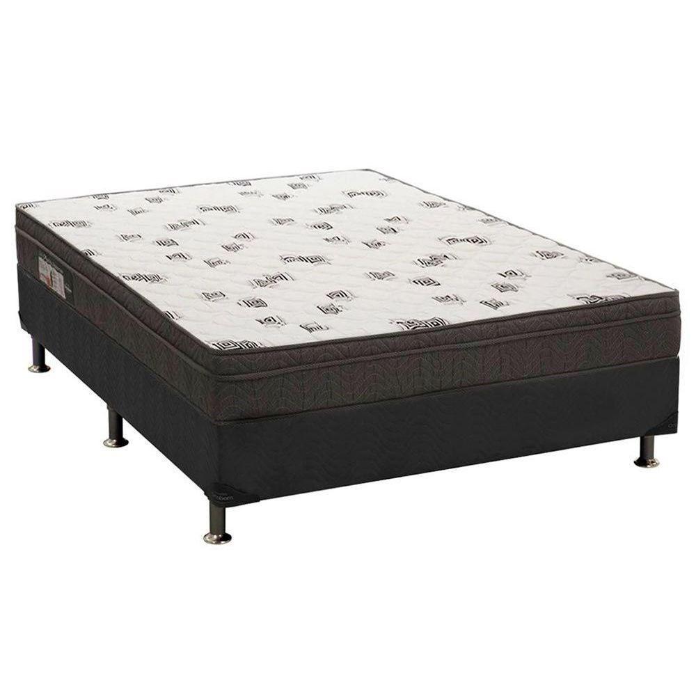 Cama Box Casal: Colchão Espuma D45 Ortobom Light Ortopilow + Base CRC Suede Gray(138x188) - 1