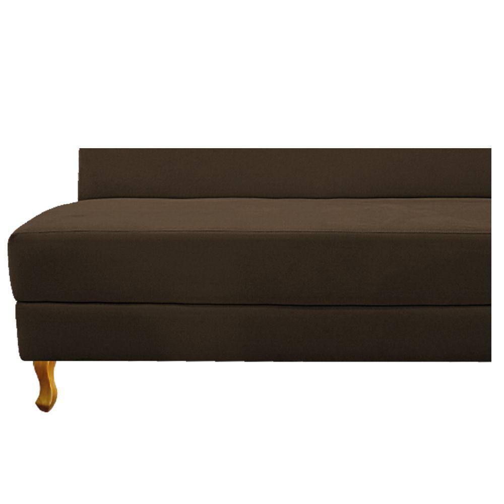 Recamier Valéria 140cm Lado Esquerdo Suede Marrom Doce Sonho - 4