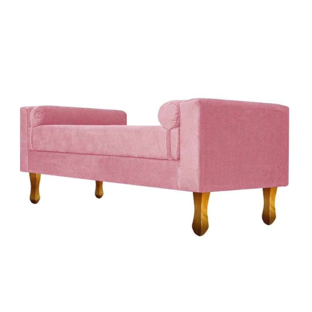 Recamier Félix Solteiro 90cm Suede Rosa Bebê Doce Sonho - 2