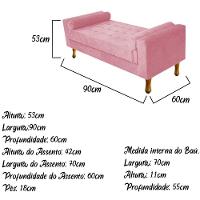Recamier Félix Solteiro 90cm Suede Rosa Bebê Doce Sonho