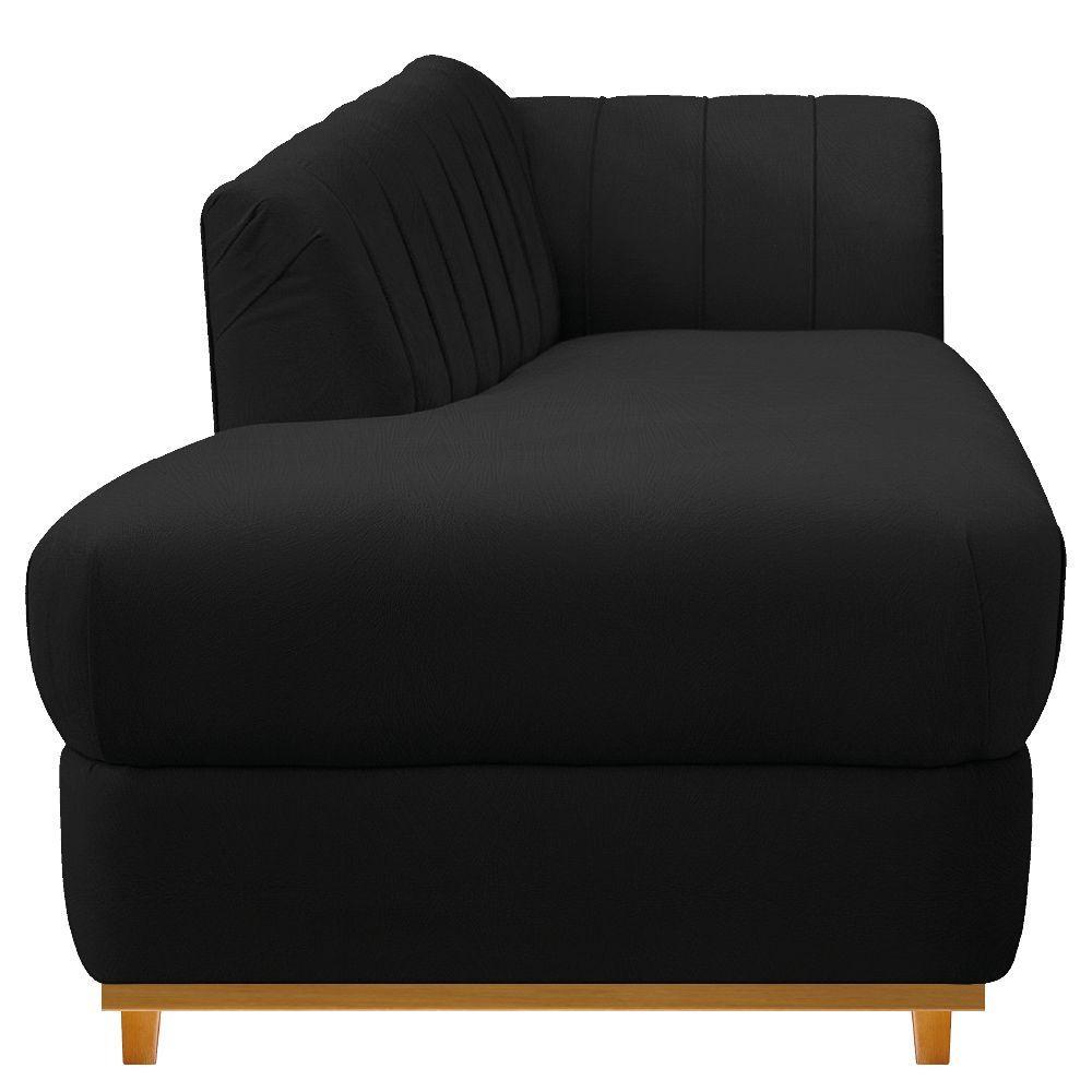 Recamier Vanessa 140cm Lado Esquerdo Suede Preto Doce Sonho - 5
