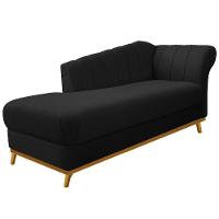 Recamier Vanessa 140cm Lado Esquerdo Suede Preto Doce Sonho - 1