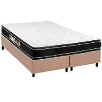 Cama Box King: Colchão Espuma Castor D33 Black e White + Base CRC Suede Clean(193x203) - 1