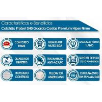 Cama Box Baú King: Colchão Espuma Probel D40 Guarda Costas Premium Hiper Firme Euro Pillow + Base CRC Courano White(193x203) - 2