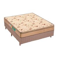 Cama Box Casal: Colchão Espuma D33 Polar Pérola + Base CRC Rústico Clean(138x188) - 1
