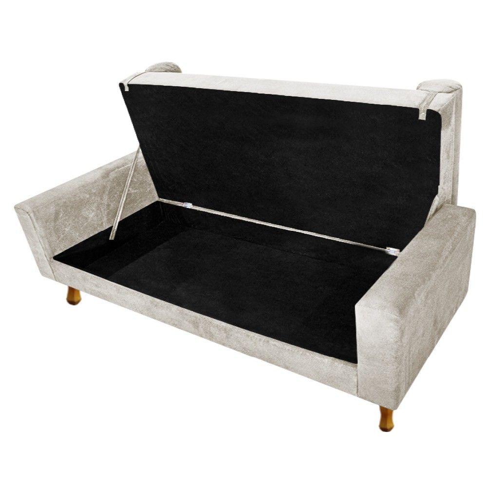 Recamier Félix Casal 140cm Suede Bege Doce Sonho Móveis - 8