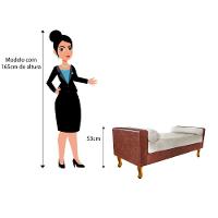 Recamier Félix Casal 140cm Corano Nozes E Linho Bege - Doce Sonho Móveis - 6