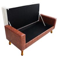 Recamier Félix Casal 140cm Corano Nozes E Linho Bege - Doce Sonho Móveis - 7