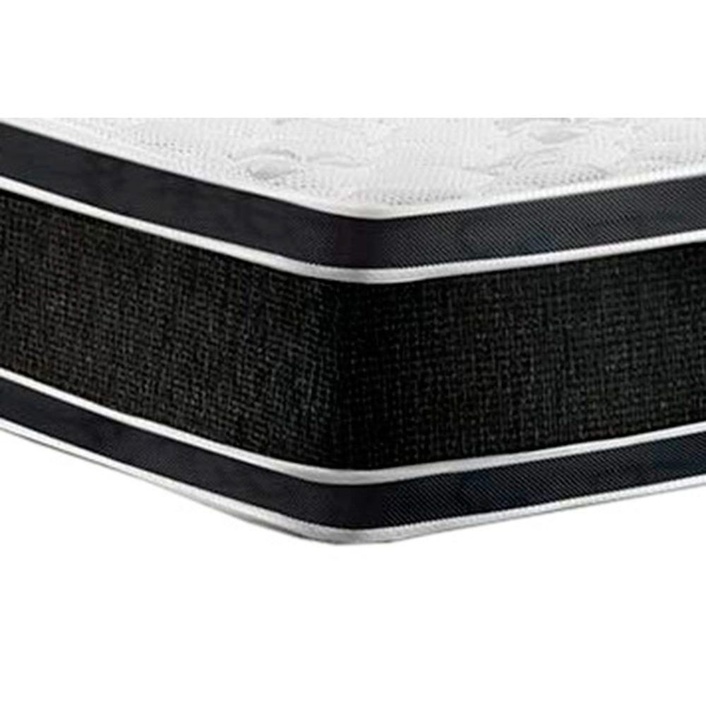 Cama Box Baú Casal: Colchão Espuma D33 Castor Black e White Air Double Face Euro Pillow + Base CRC Suede Black(138x188) - 6