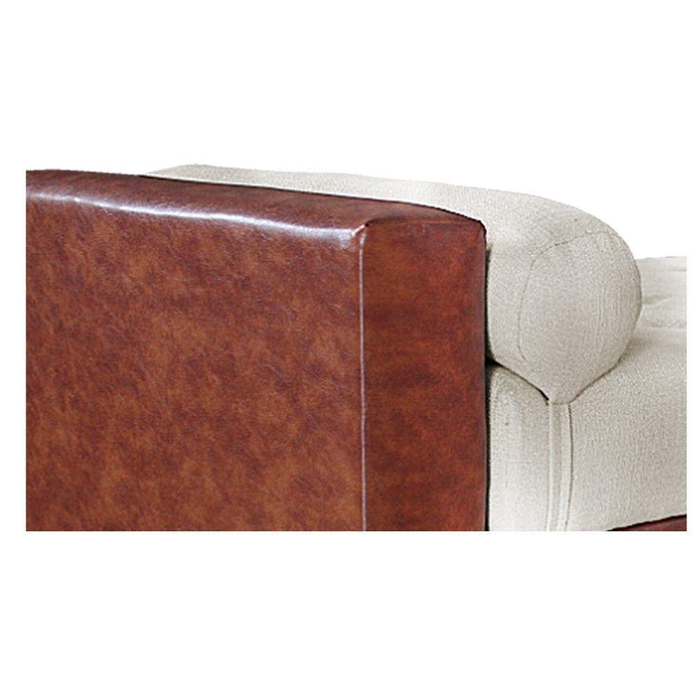 Recamier Félix Solteiro 100cm Corano Nozes e Linho Bege - 4