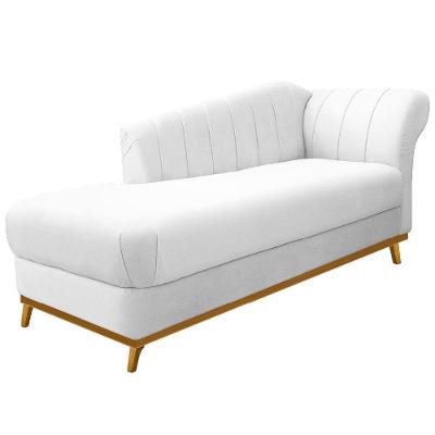 Recamier Vanessa 140cm Lado Esquerdo Suede Branco Doce Sonho