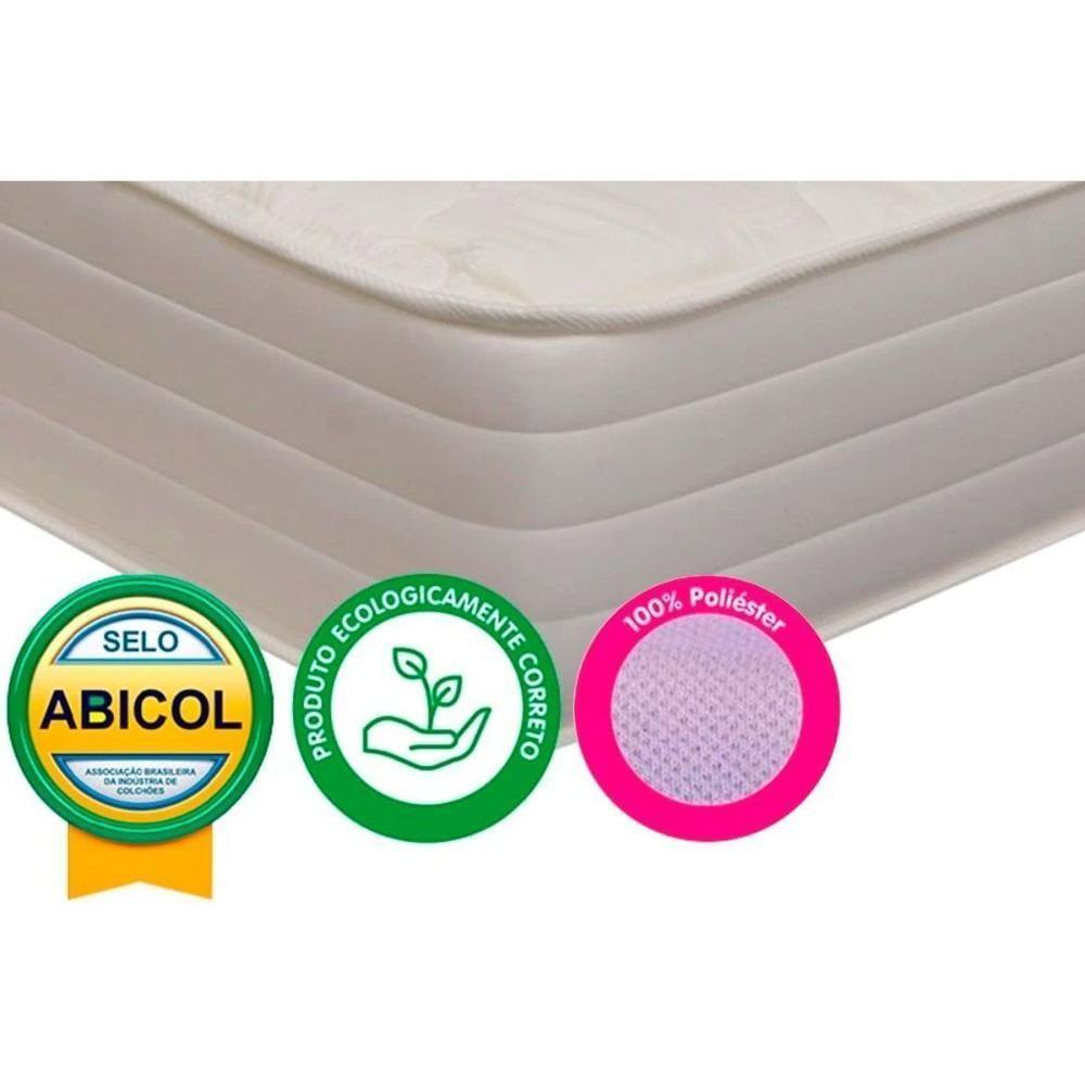 Cama Box King: Colchão Espuma D45 Herval Top + Base CRC Suede Bege(193x203) - 6