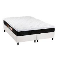 Cama Box King: Colchão Espuma Castor D45 Black e White Air + Base CRC Courano White(193x203) - 1