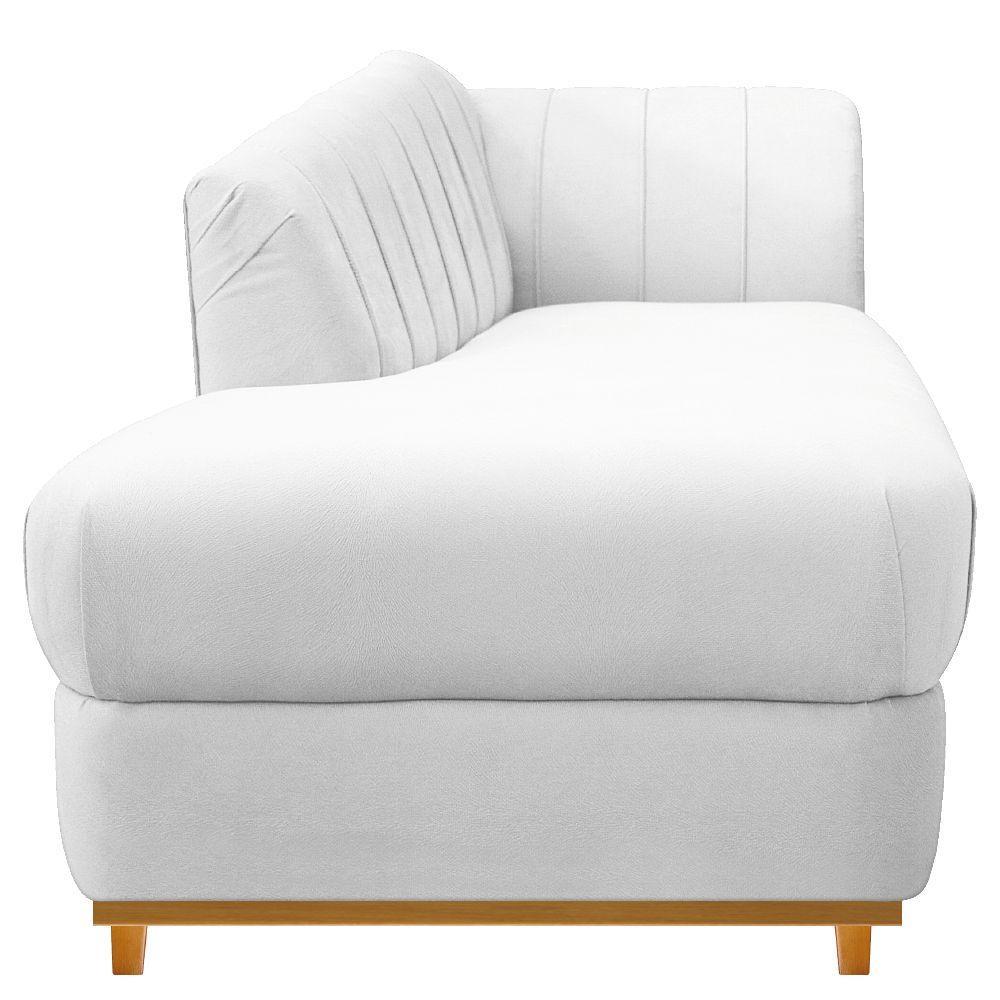 Recamier Vanessa 185cm Lado Esquerdo Suede Branco Doce Sonho - 4