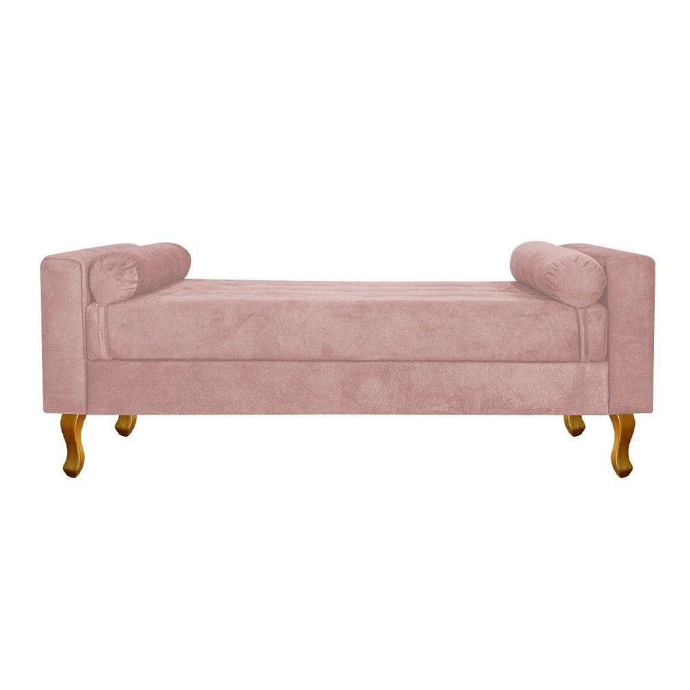 Recamier Félix Solteiro 120cm Suede Rosê Doce Sonho Móveis - 2