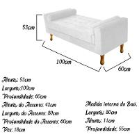 Recamier Félix Solteiro 100cm Suede Branco Doce Sonho Móveis - 3