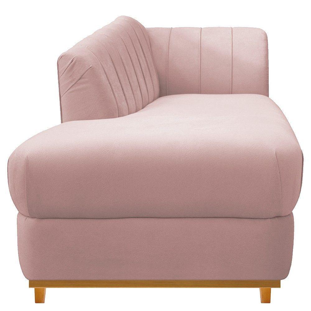 Recamier Vanessa 140cm Lado Esquerdo Suede Rosê Doce Sonho - 5