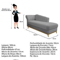 Recamier Vanessa 160cm Lado Esquerdo Corano Cinza Doce Sonho - 3