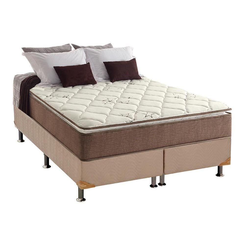 Cama Box Queen: Colchão Ortopédico Anjos D28/AG65 Star + Base CRC Suede Clean(158x198) - 1