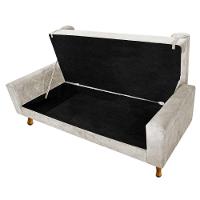 Recamier Félix Solteiro 90cm Suede Bege Doce Sonho Móveis - 2
