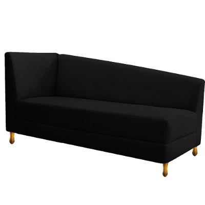 Recamier Valéria 140cm Lado Direito Suede Preto Doce Sonho