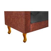 Recamier Félix Solteiro 120cm Corano Nozes E Linho Chumbo - Doce Sonho Móveis - 2