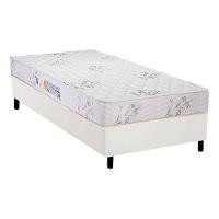 Cama Box Solteiro: Colchão Espuma Luckspuma D33 Supreme + Base CRC Courano White(88x188) - 1
