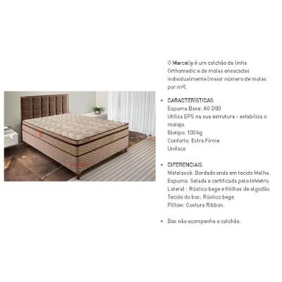 Cama Box Baú Queen: Colchão Molas Ensacadas Paropas MasterPocket Marcelly Ibiza + Base CRC Suede Clean(158x198)